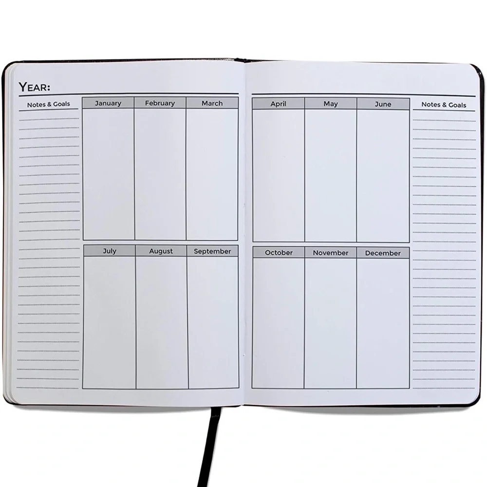 Next Level Undated Daily Planner, Faux Leather, Hardcover, Teal, 8.5 x 6”